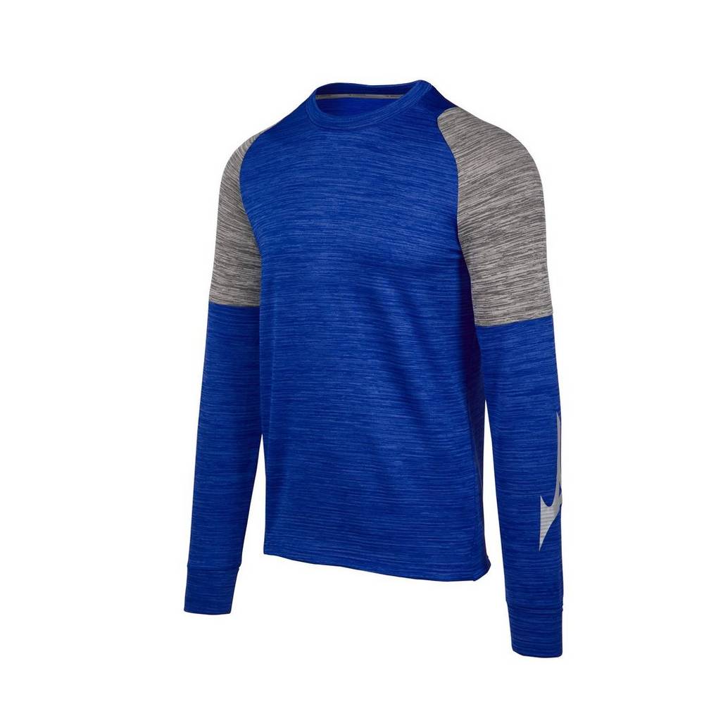 Maglietta Mizuno Velocity Long Sleeve Crew Uomo - Blu Reale - 03964-GJUR